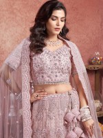 Pink Premium Net Lehenga Choli